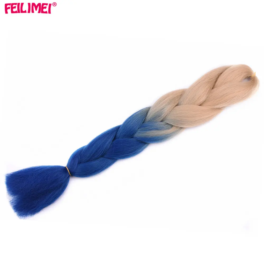# 99J Feilimei Ombre Jumbo плетеные волосы для наращивания, синтетические термостойкие цветные вязаные косички, пряди для волос для женщин - Цвет: # 99J