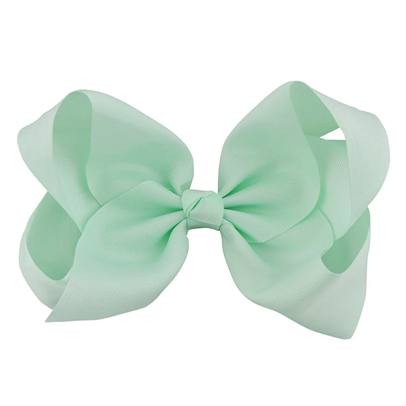 20 Light Green 8 дюймов большой Мульти Стиль волос Лук Девушки аксессуары для волос корсажная лента заколки для волос головной убор Заколка-бантик для волос детские заколки - Цвет: 20 Light Green
