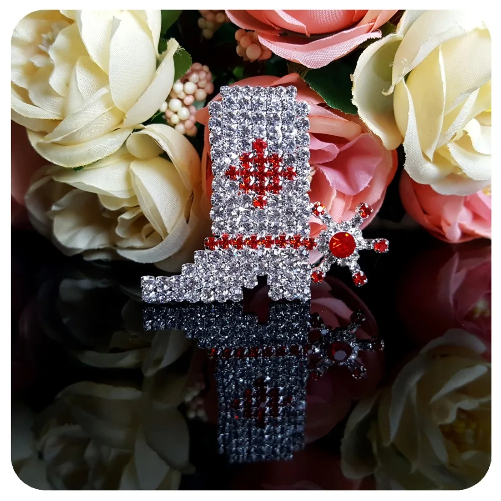 Blingbling кристалл в ковбойском стиле брошь булавка ювелирные изделия ручной