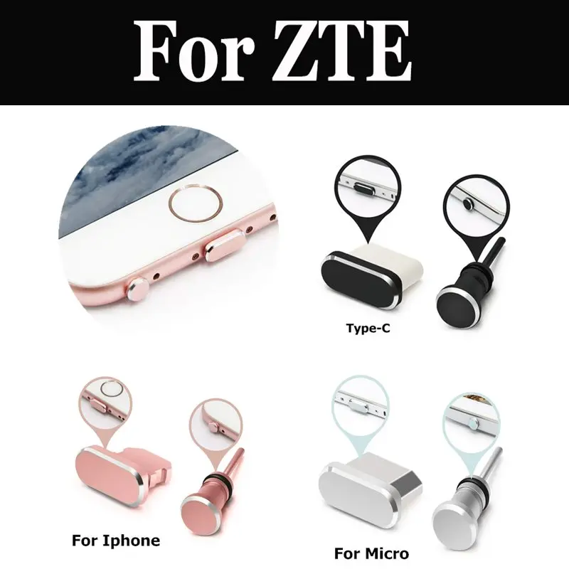 Металлический зарядный порт + Пылезащитная заглушка для разъема наушников Zte Blade