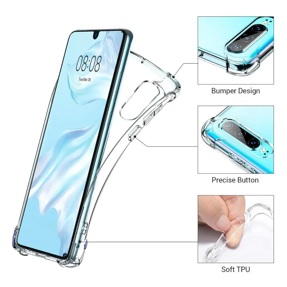 Clear TPU Back Air Cushion Phone Case For Huawei P20 P10 P9 Lite Pro Cases Ultra-thin Cover Honor 8 9 10 Mate |