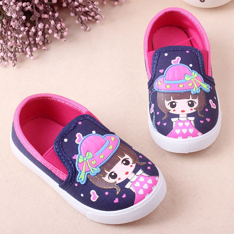 Spring Children Girls Shoes Fashion Cartoon Kids Baby Canvas Flower Low Foot Wrapping Single Casual Sports | Детская одежда и