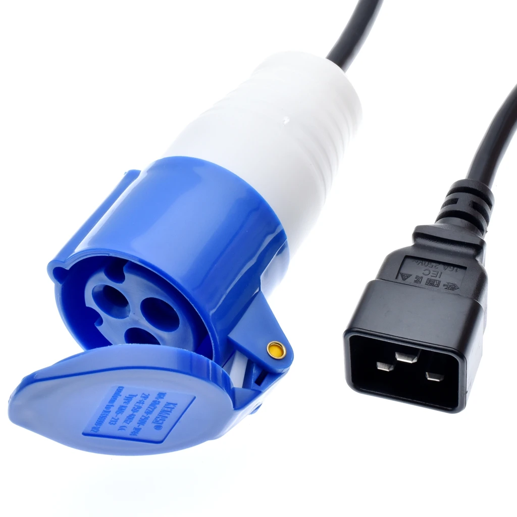 IEC C20 Plug to 332C6 Connector Power cord ,plug a device with a IEC309 332P6 inlet or plug into an IEC320 C19 receptacle,16Amps