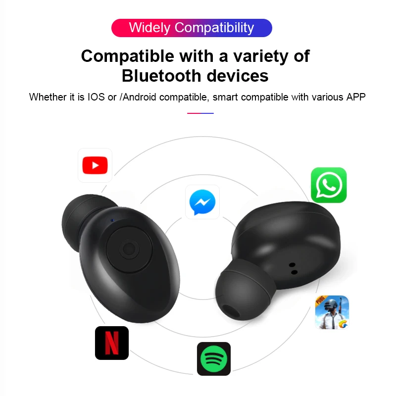 

TWS Wireless Earphone Bluetooth 5.0 Headphones Handsfree Bass Stereo Sport Earbuds Headset For Phone With Charging Box Dual Mic