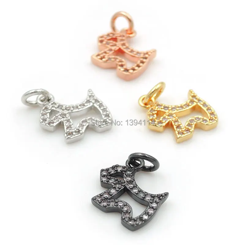 11*12*2 мм микро проложить прозрачный CZ подвеска в виде щенка подходит для