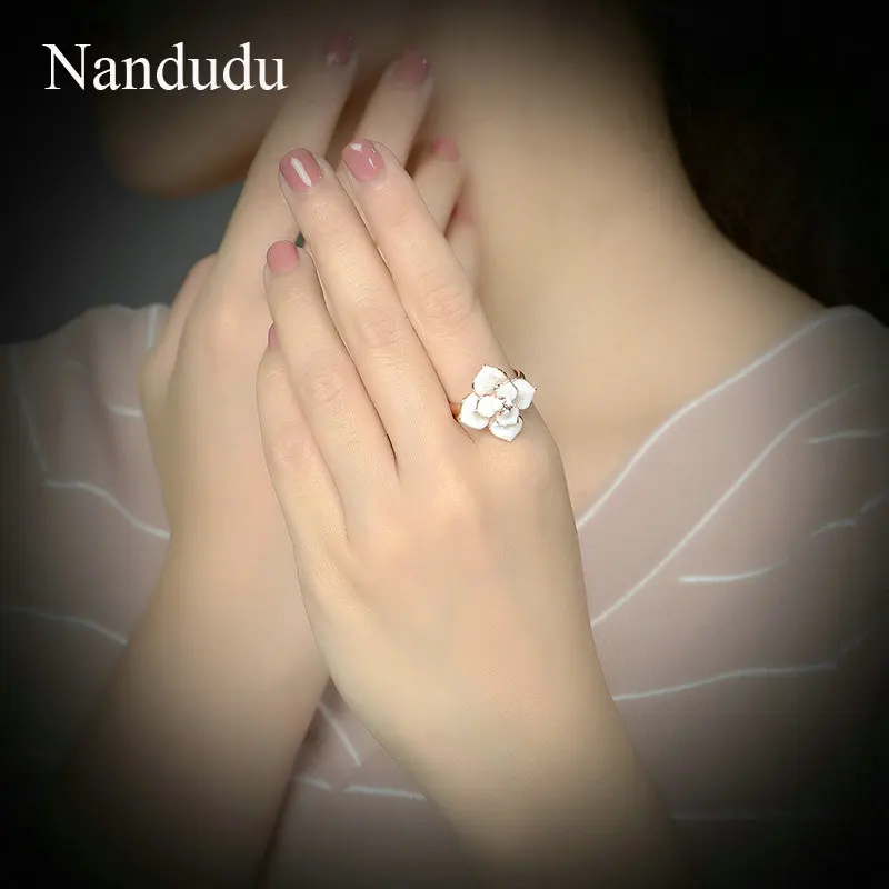 Nandudu Новый Цветущий цветок кольца для женщин Девушка Модные украшения подарок