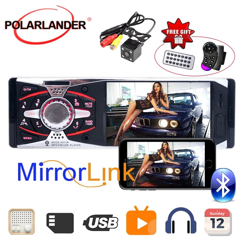 Автомагнитола Mirror Link 4 1 дюйма TFT HD MP3/MP5/FM 1Din стерео радио кассетный плеер