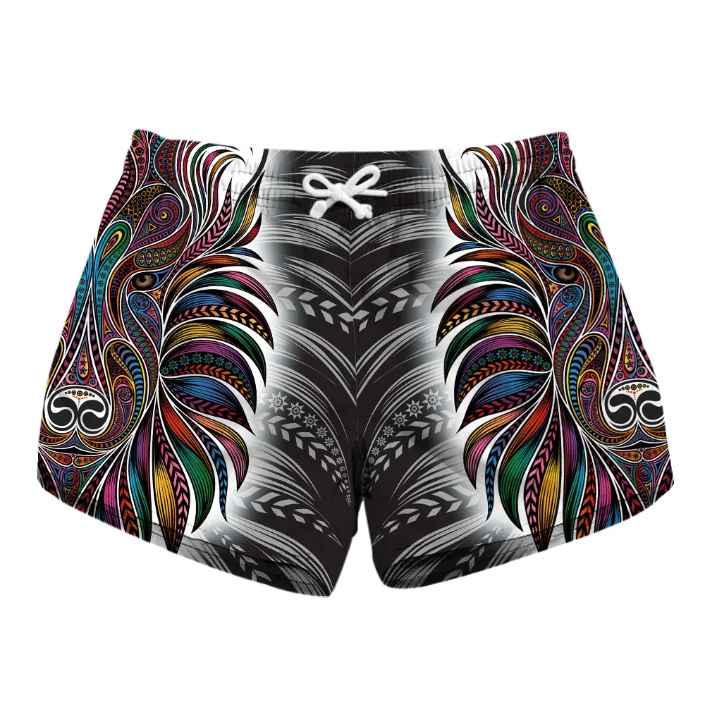 New Rainbow Striped Women's Summer Beach Shorts 3 Patterns Grey 3D Print Fitness Sport Running Jogging Bottoms | Спорт и
