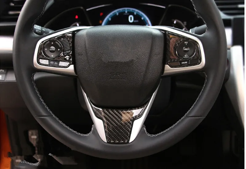 Обложка рулевого колеса из углеродного волокна отделка рамы панели для Honda Civic
