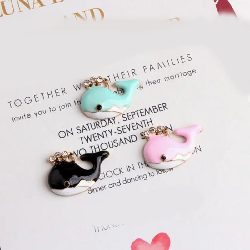 Милые КИТ эмаль подвески 10 шт. для изготовления ювелирных изделий Подвеска из