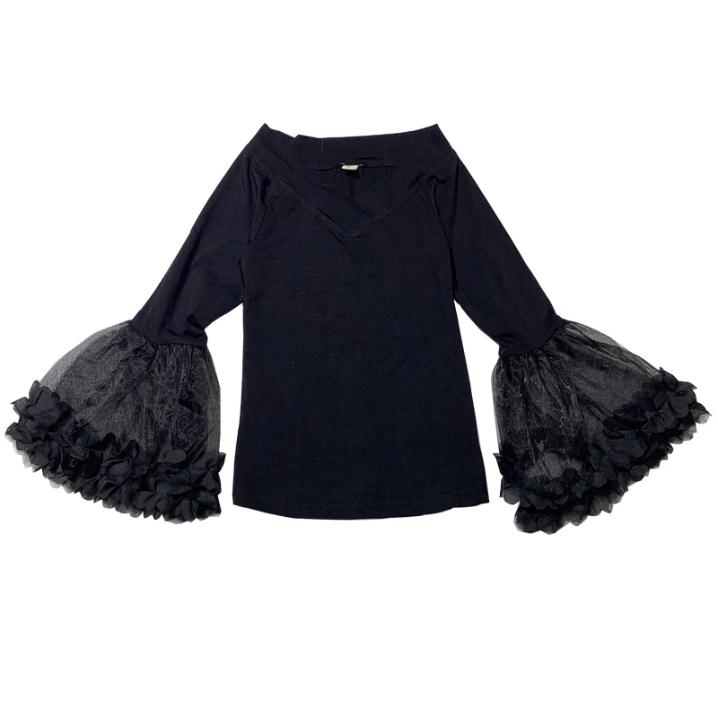 Супер фея девушка кружева труба рукав футболка весна и осень 2019 Новый