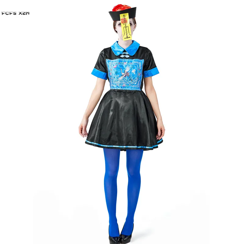 Женское китайское платье для косплея зомби Хэллоуина