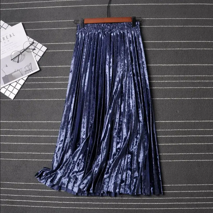 Осень-зима 2019 новая Корейская версия тонкой плиссированной юбки с высокой талией