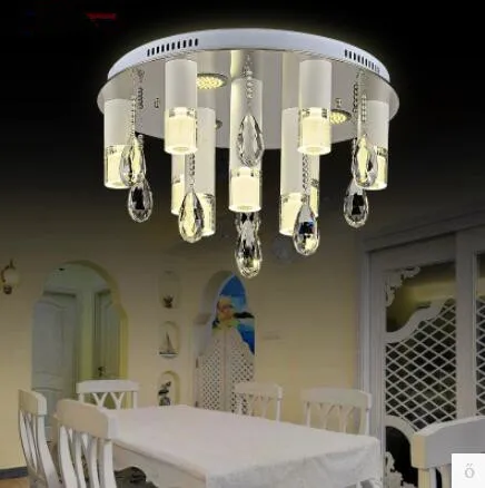 

LED 110-220V Acrylic Sweet Romance Atmosphere Round K9 Crystal Ceiling Lights Restaurant In The Master Bedroom Absorb Dome Light