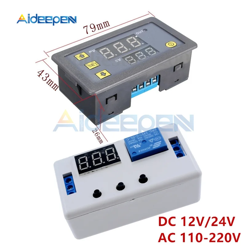 DC 12V 24V AC 110 V-220 V Светодиодный модуль цифрового реле задержки времени, переключатель управления таймером, регулируемое реле времени, переключатель задержки времени