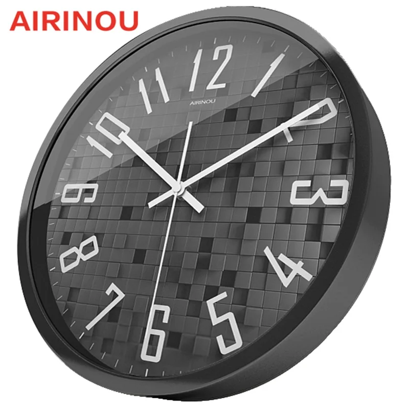 Airinou Новый дизайн 3D черная коробка картина для гостиной настенные часы домашний