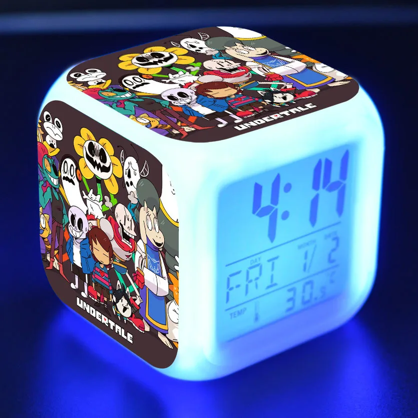 2 Undertale мультяшный будильник детские игрушки Led reloj будильник, цифровой Электронные часы с будильником wake up light table reveil wekker - Цвет: 2