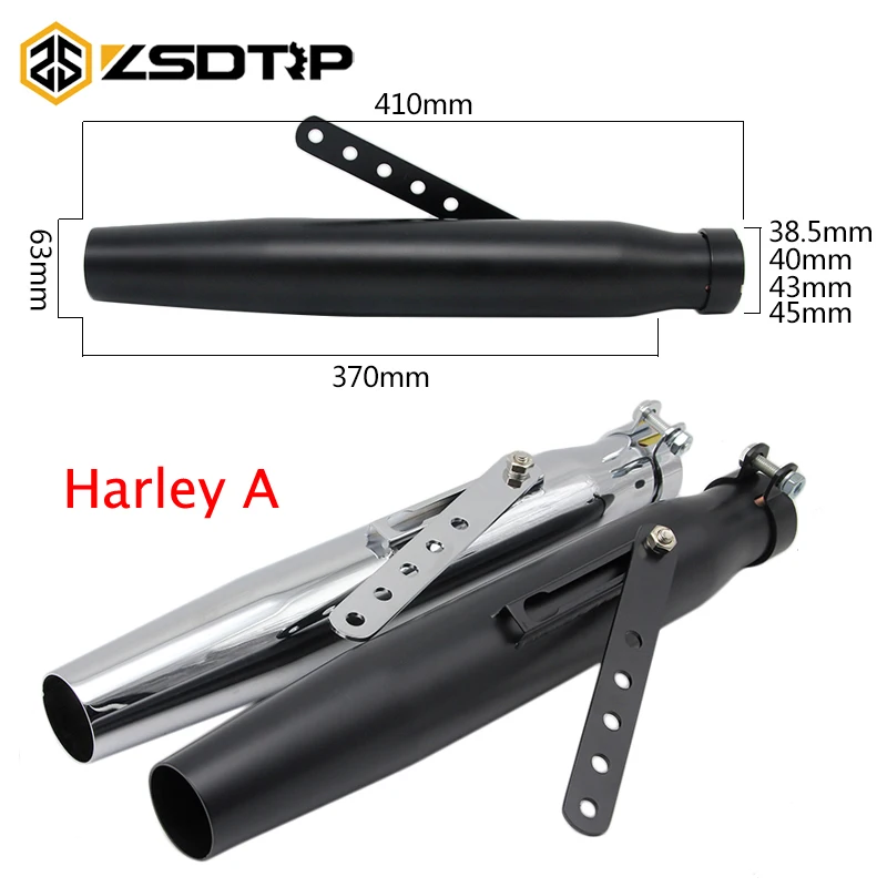 ZSDTRP модель A Универсальный 39 45 мм мотоциклетный глушитель выхлопных газов Ретро
