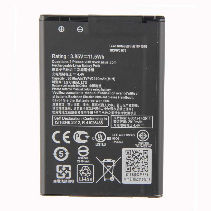 Оригинальный аккумулятор большой емкости B11P1510 для ASUS ZenFone Go TV ZB551KL X013DB 3010