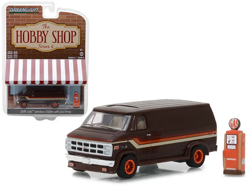 Зеленый светильник 1: 64 1978 GMC вандура на заказ коричневый с газовым насосом игрушечный автомобиль игрушки для детей литая под давлением модель автомобиля подарок на день рождения