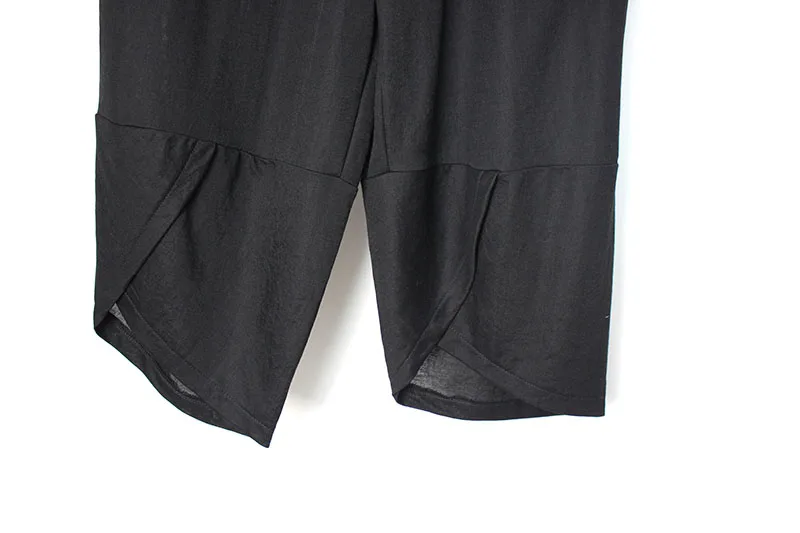 Дикий сплошной Цвет Повседневное брюки хлопок и лен Для женщин эластичный пояс