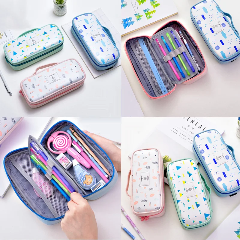 Kawaii лес история PU Холст школьный пенал милая сумка для ручки косметичка