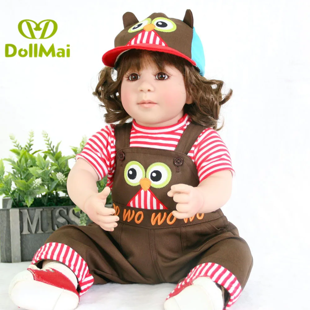 

DollMai Изысканная кукла принцесса девочка новорожденный малыш реальная живая 24 дюйма 60 см Силиконовая виниловая Кукла Новорожденный малыш иг...