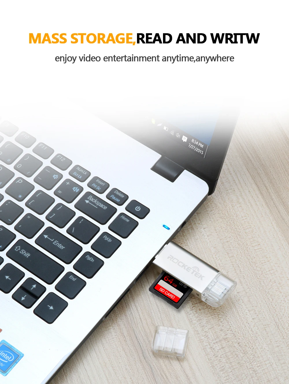 Rocketek usb 2,0 Алюминиевый кардридер для карт памяти OTG type c адаптер кардридер для micro SD/TF microsd ридеры ноутбук компьютер