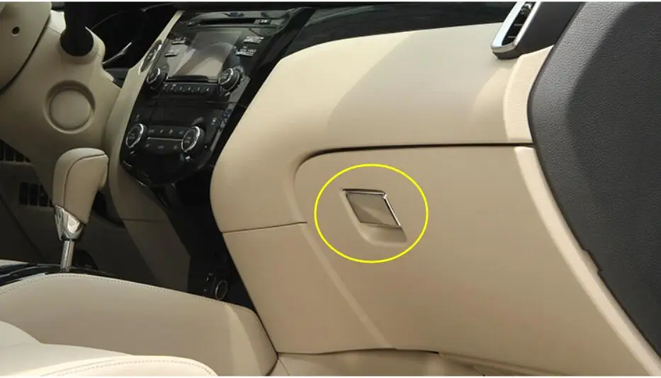 

Lapetus ABS Chrome The Copilot Glove Storage Box Handle Stickers Sequins Cover Trim 1 Pcs Fit For Nissan Qashqai J11 2014 - 2020