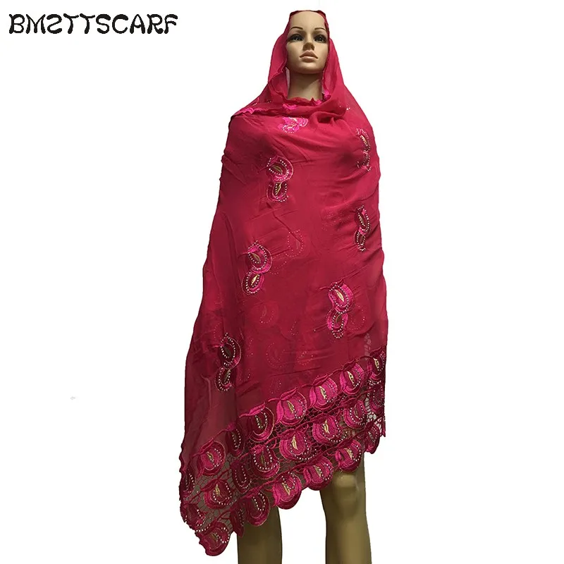 2019 последние африканские шарфы мусульманская вышивка хлопок шарф 100% больших