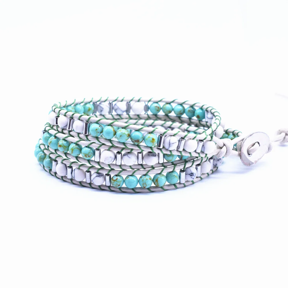 3 круга чакра браслет ювелирные изделия ручной работы кожаный обруч разноцветный