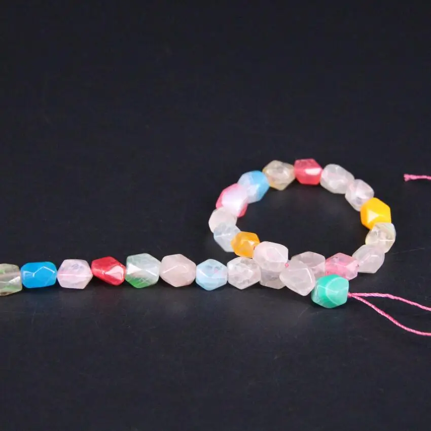 15 5 &quot/нитка маленького размера радужные натуральные ограненные Агаты самородок