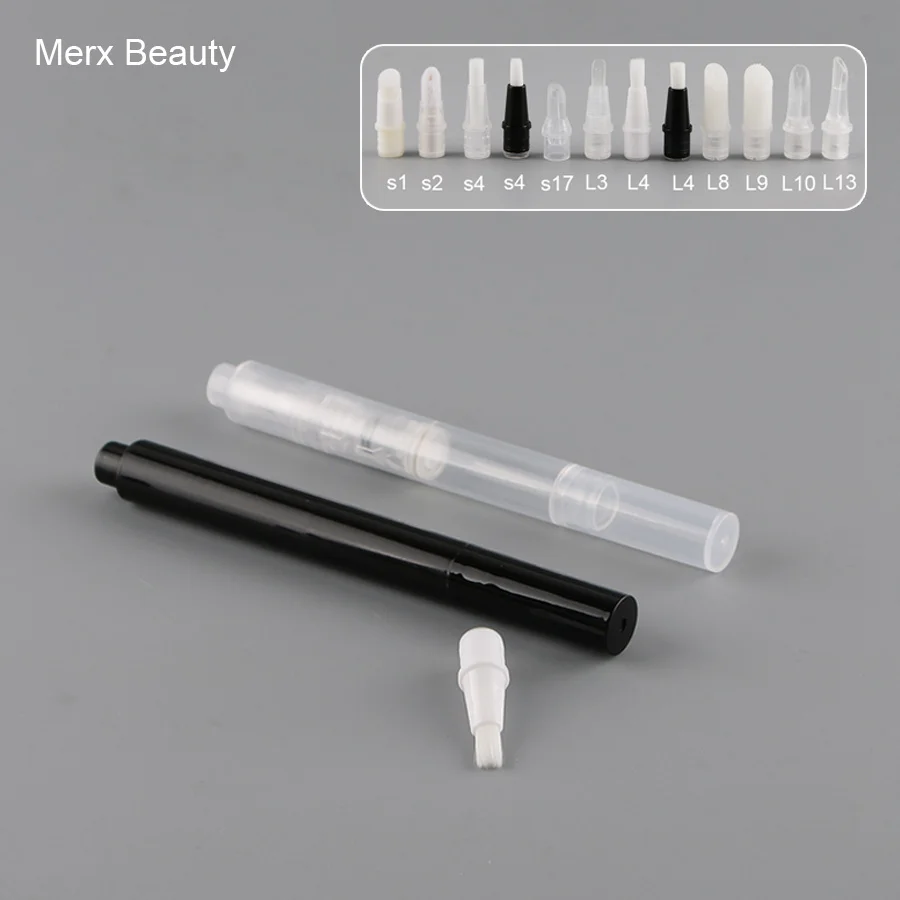 

50PCS 3ML Cosmetic Press/Click Pen In Black And White Packing Container For Concealer Cream Lip Gloss With Different Applicators