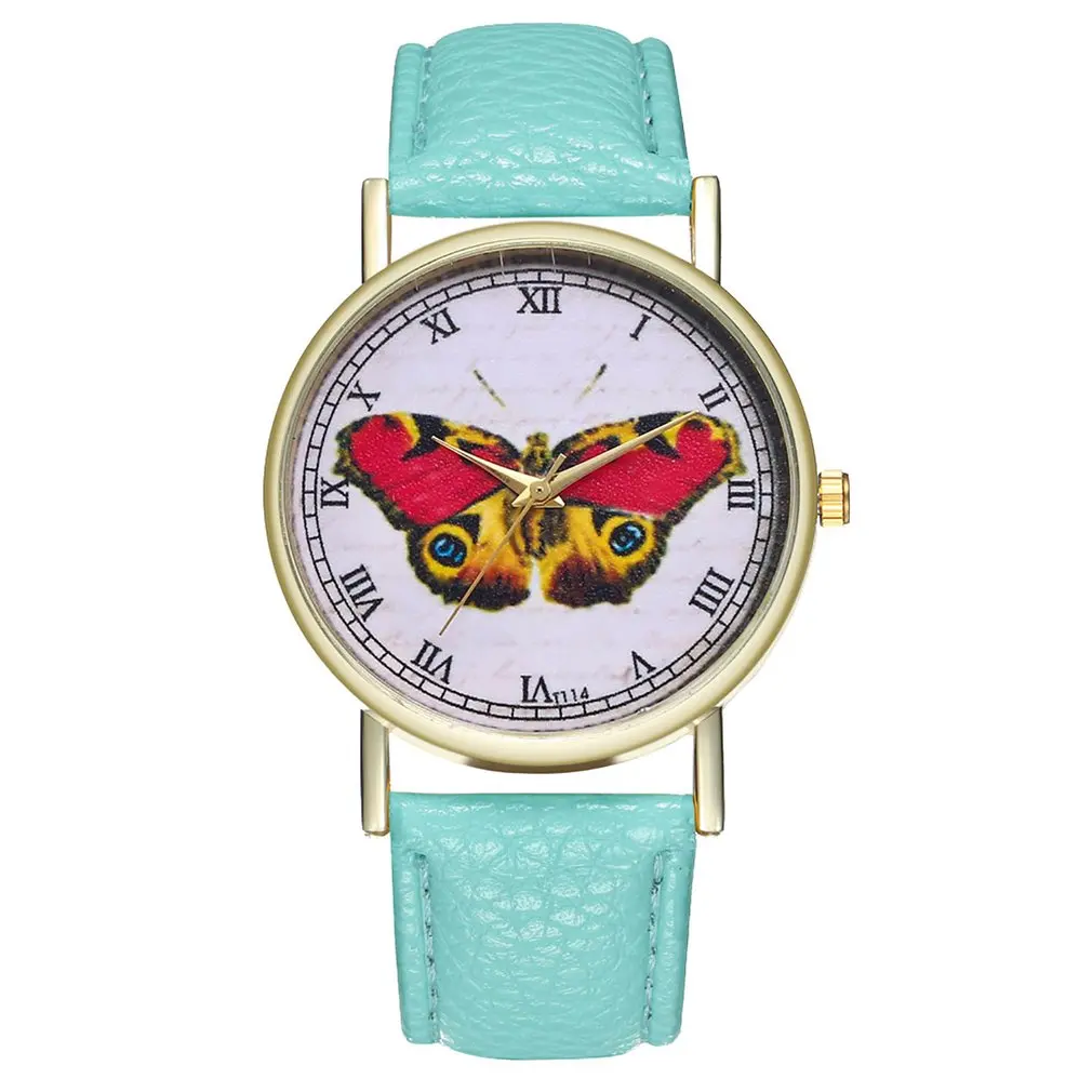 Ярко розовый Libra Дамы Простой кожаный ремешок часы Мода повседневное Прямая