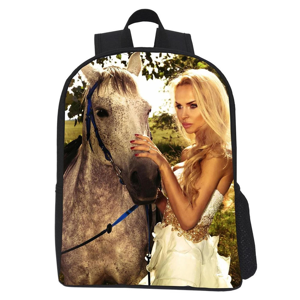 Школьные рюкзаки с принтом верховой лошади для маленьких девочек школьная сумка