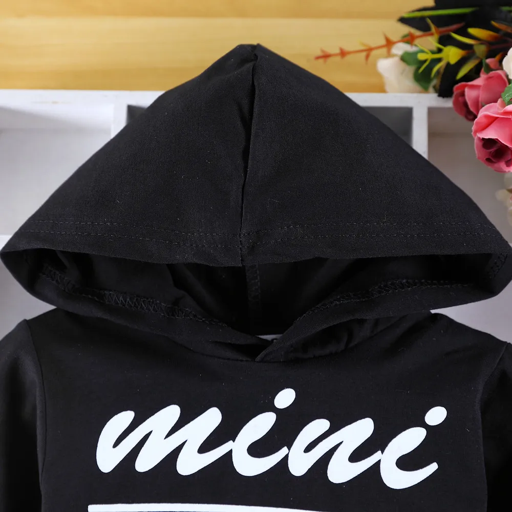 Одежда для маленьких мальчиков топы с капюшоном и надписью Mini Boss новорожденных