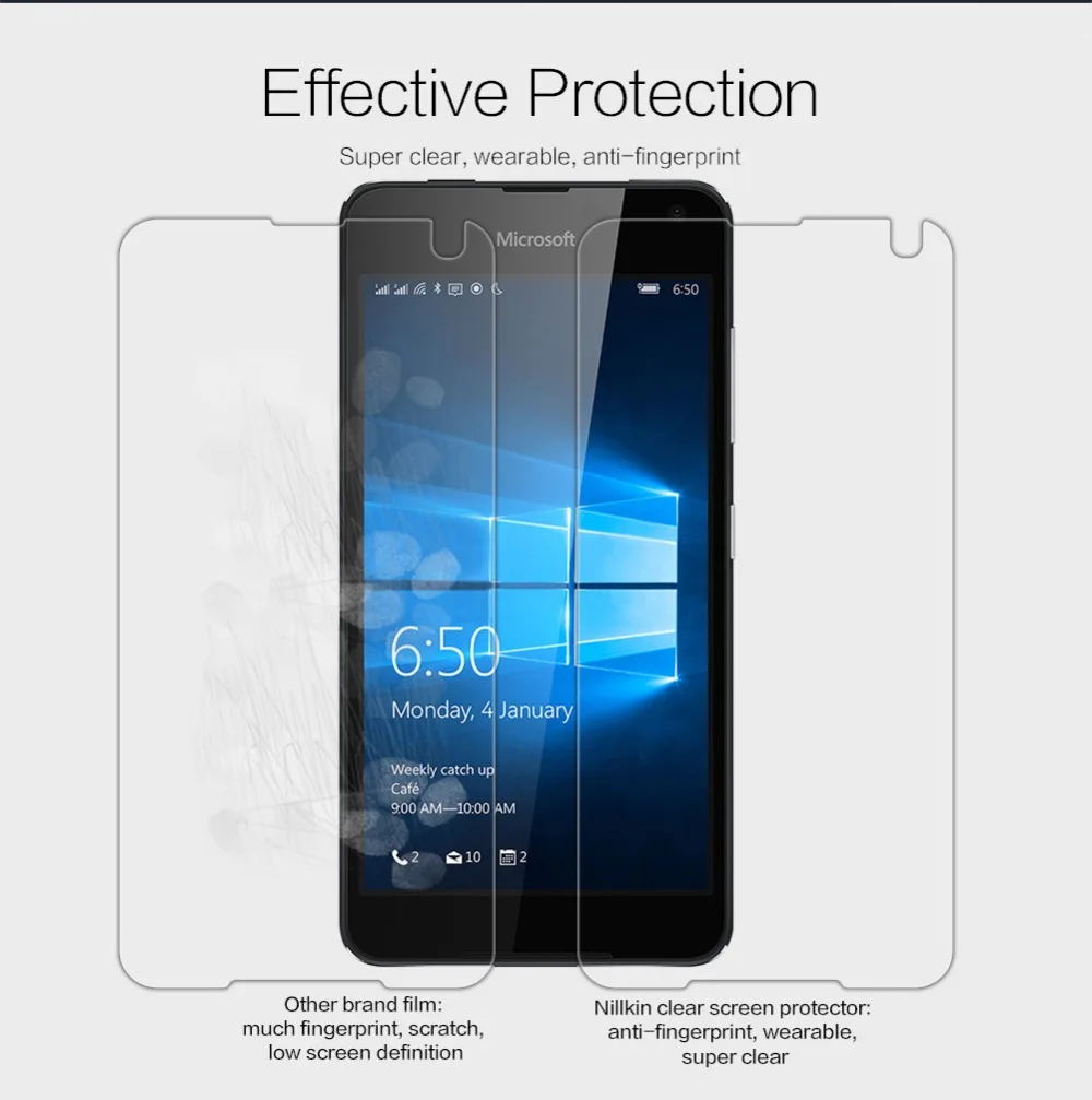 2 шт./лот Защита экрана для Microsoft Lumia 650 NILLKIN кристальная супер прозрачная носимая