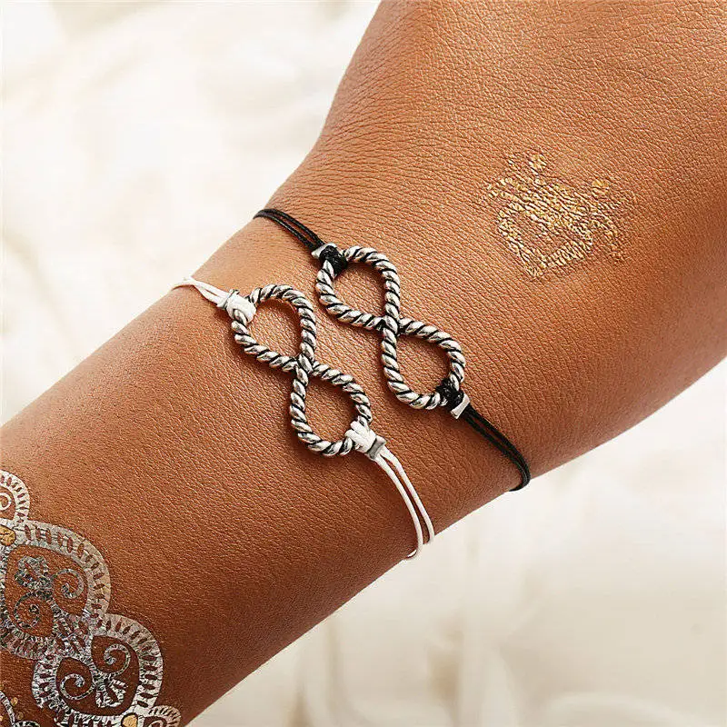 IF ME модный браслет дружбы набор для женщин минимализм узел Бесконечность компас