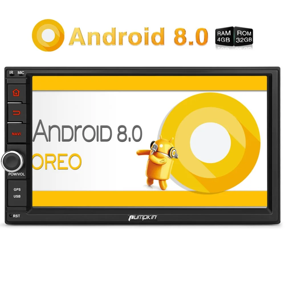 Тыква 2 Din 7 ''Android 8 0 универсальный автомобильный стерео Восьмиядерный 4 Гб ОЗУ 32
