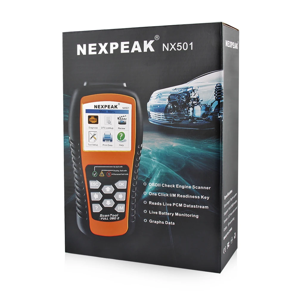 OBD2 Авто сканер nexпика NX501 OBD 2 код ридер автомобильный диагностический инструмент Универсальный OBD Код двигателя ридер