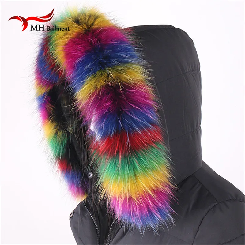 

Winter Real Natural Raccoon Fur Collar & Womens Scarfs Fashion Coat Sweater Scarves Oversized Neck Cap Neckerchief woman neck L2