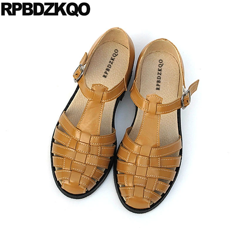 Женские тканые дизайнерские дышащие сандалии большого размера из натуральной