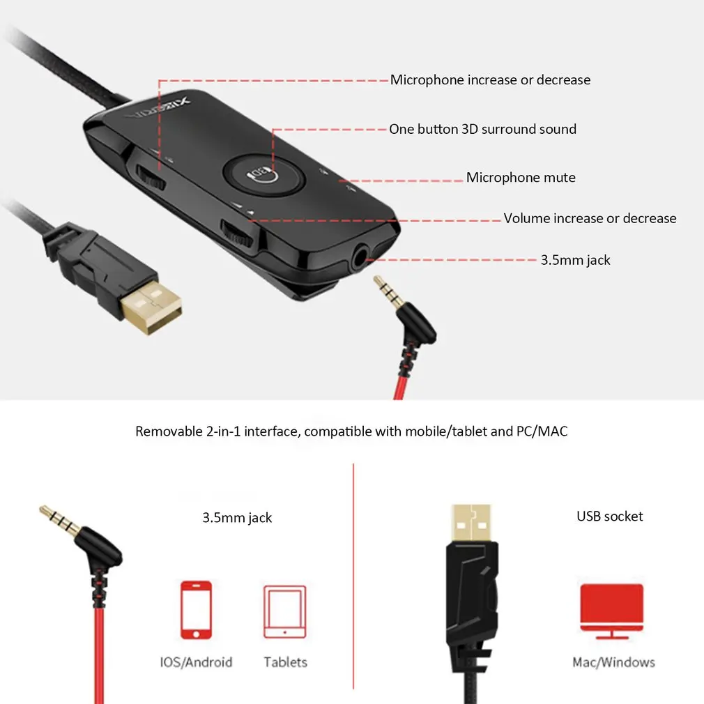 MG-2 Pro Mobile Gamer Игровые наушники с микрофоном в ухо шумоподавление Гарнитура с 3D звуковой картой для xbox для PS4 для переключения