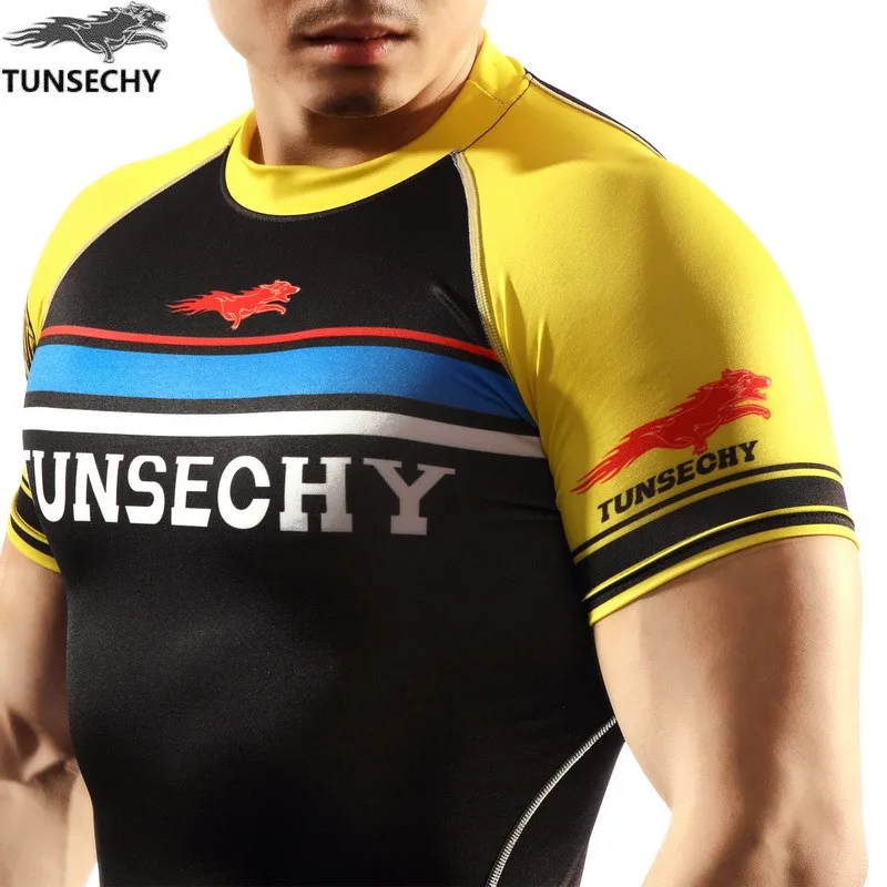 TUNSECHY оригинальный бренд 2017 Новое поступление Мужская футболка stringer для фитнеса