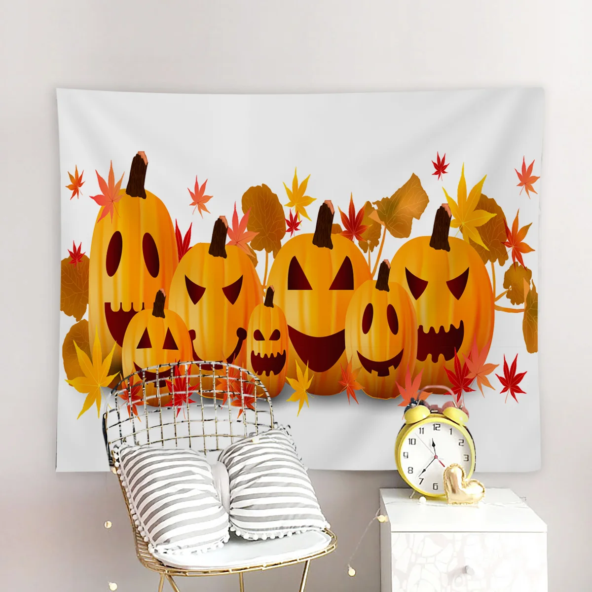 WARMTOUR Tapestry Halloween Pumpkin Autumn Maple Leaf Wall Home Decor Polyester Beach Towels | Дом и сад