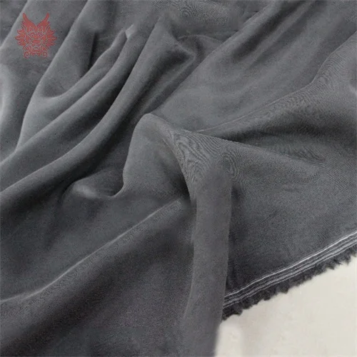 Китайская дешевая фабричная разноцветная однотонная утяжеленная купро Песочная промытая поддельная шелковая ткань для одежды telas stoffen SP5409 - Цвет: Grey per pic