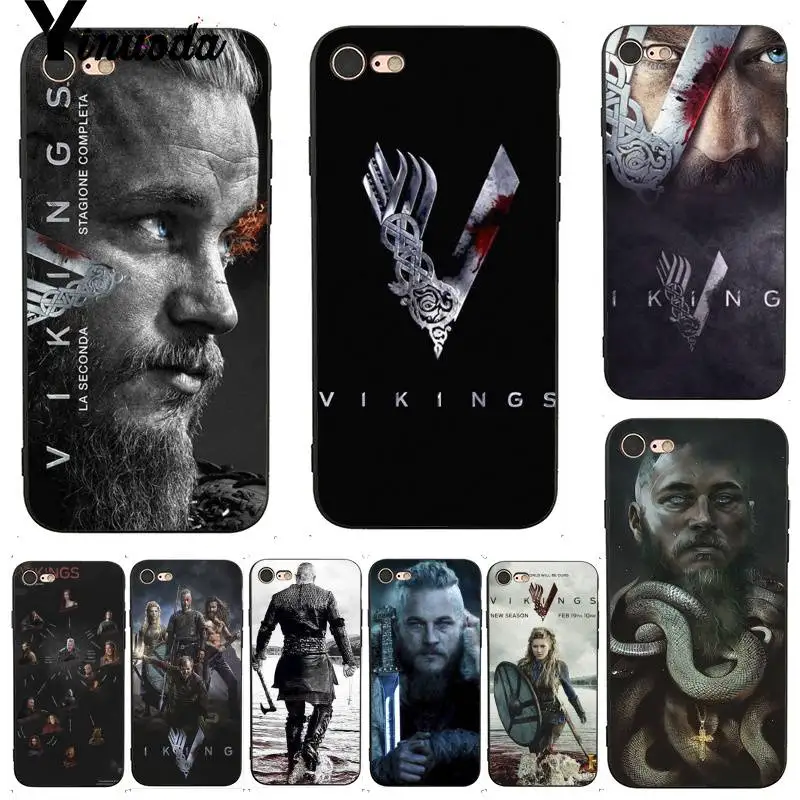 Yinuoda для iphone 7 6 X Чехол Ragnar Lothbrok Vikings Bling популярный мягкий чехол iPhone 8 6S Plus 5 XS XR
