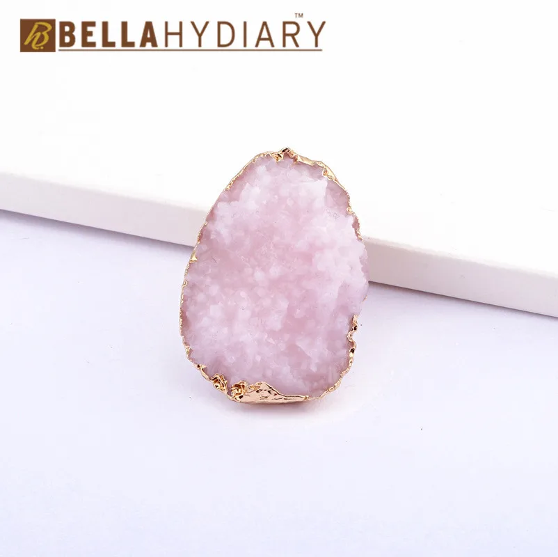 Винтажное кольцо Boho Bijoux Druzy из смолы, открытое регулируемое кольцо для женщин, подарки, свадебные кольца для женщин, аксессуары, ювелирные изделия Joyas