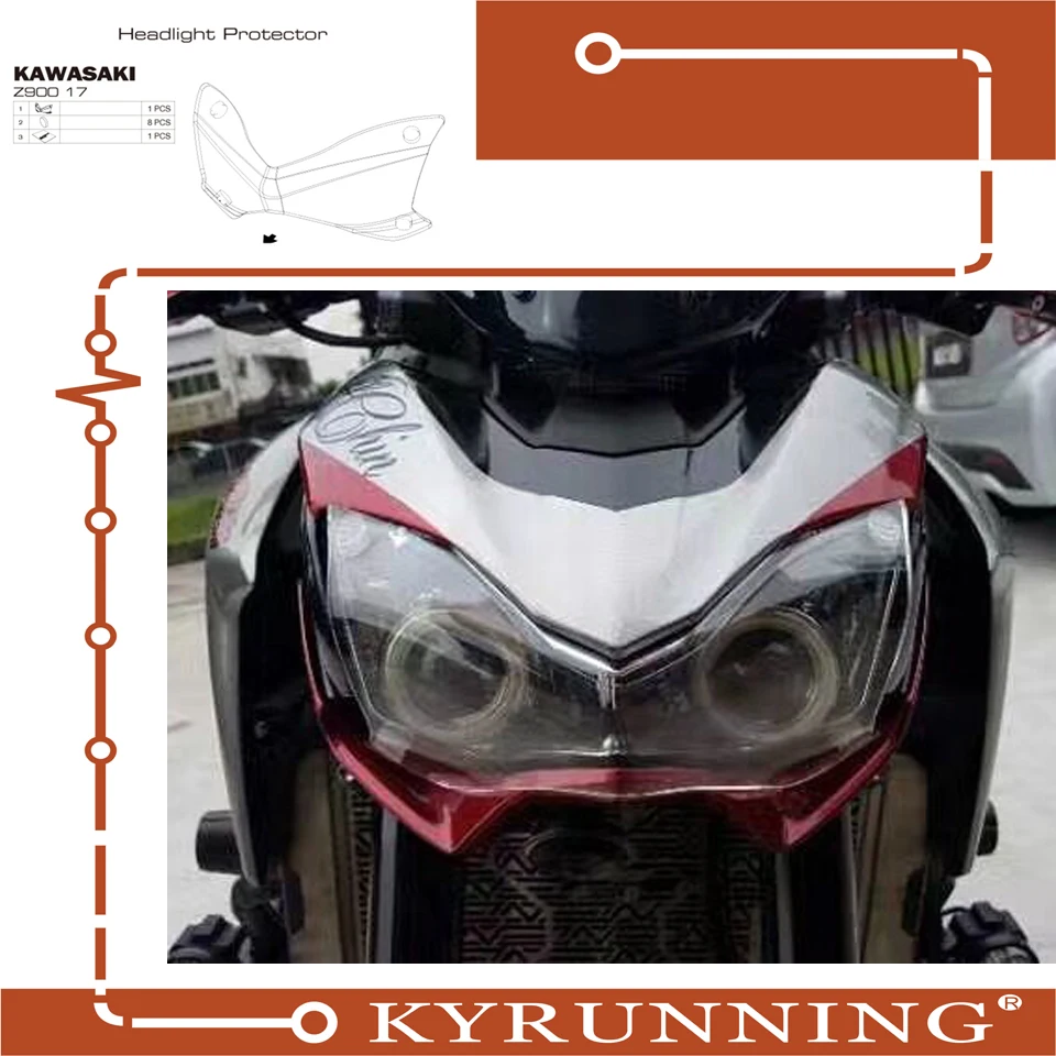 Защитная крышка для фар мотоцикла KAWASAKI Z900 Z 900 2017 2018|Накладки и декоративные