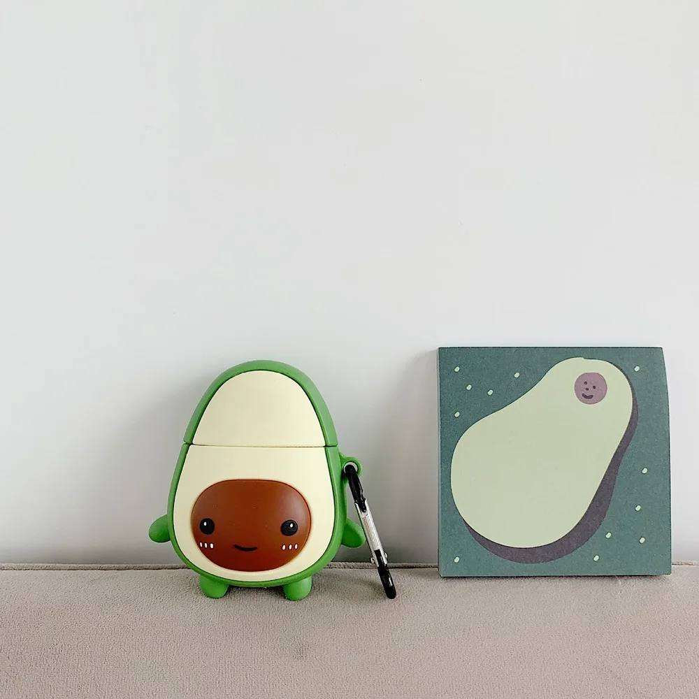 for AirPods 2 Wireless Charging Box Headphone Cover 3D Avocado Silicone Earphone Accessories Case For Apple AirPods Bags